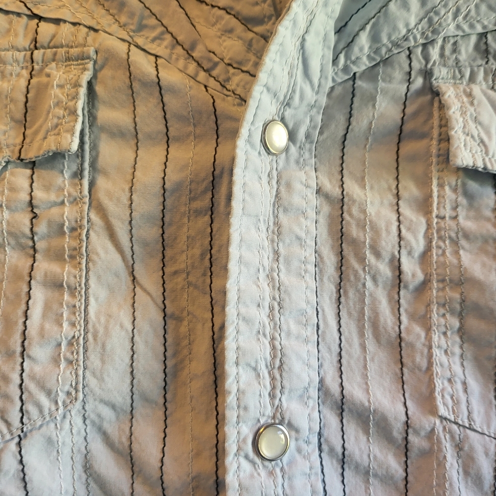 G-Star Light Blue Stipped Button Down Shirt - Picture 4 of 6
